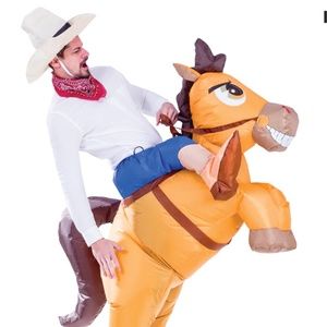 Inflatable Cowboy Riding a Horse Air Blow-up Deluxe Halloween Costume